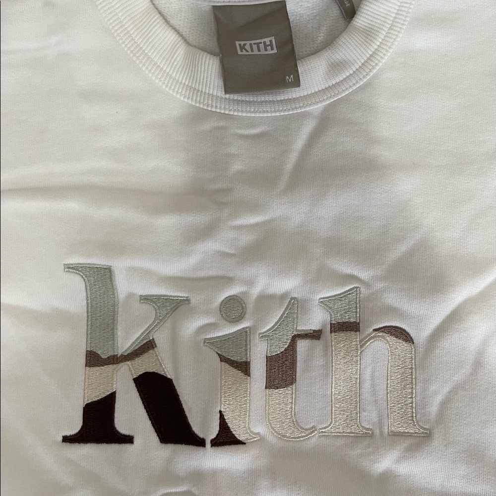Kith Camo Logo White Sweater